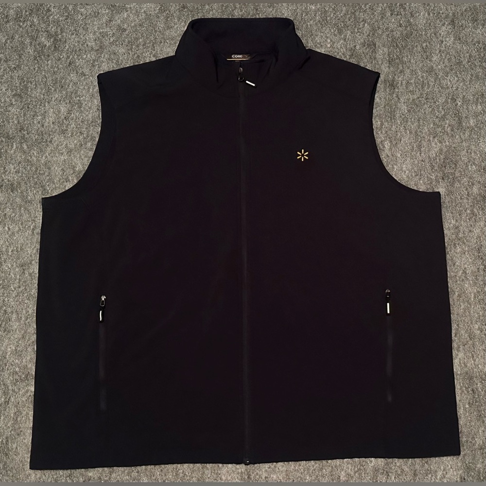 Men’s Walmart Employee Blue/Yellow Logo Full Zip Fleece Stretch Vest- Size 3XL